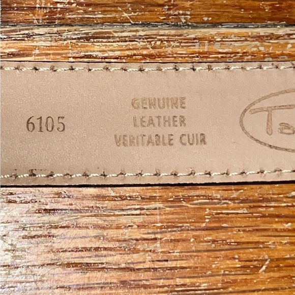 NWOT Talbots genuine leather belt black croc veritable collection boys medium - Picture 9 of 10